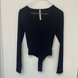 Low cut Free People Intimately bodysuit, black, S